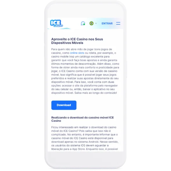 Aplicativo Ice Cassino Android