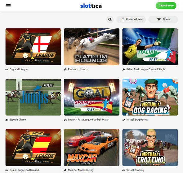 Jogos seção virtual Slottica